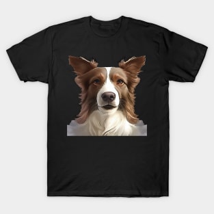 Border Collie Pet Portrait Cut Out T-Shirt